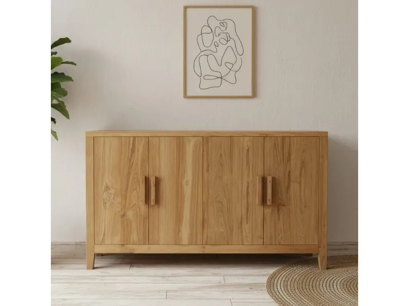 Madia Credenza teak ric 4a in stile design di Outlet etnico in Offerta Outlet