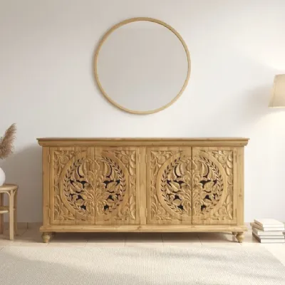 Madia Credenza teak ric intagliata 180 di Outlet etnico a prezzi convenienti