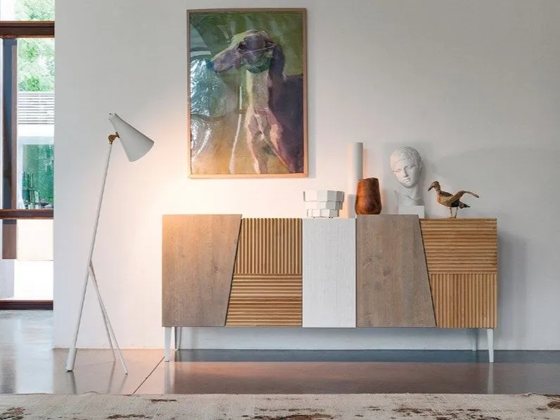 Madia di Devina nais in legno Madia zero.16 white effetto grezzo a prezzo riservato 