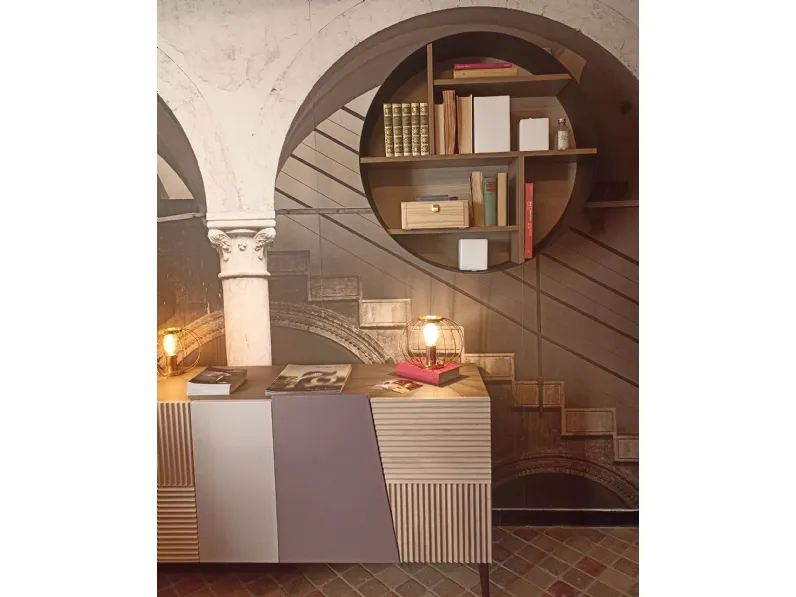 Libreria Rotante ZZV In Legno Massello - Scaffale Girevole 360° Con Ruote E Cassetto Per Casa E Ufficio - Foto 5