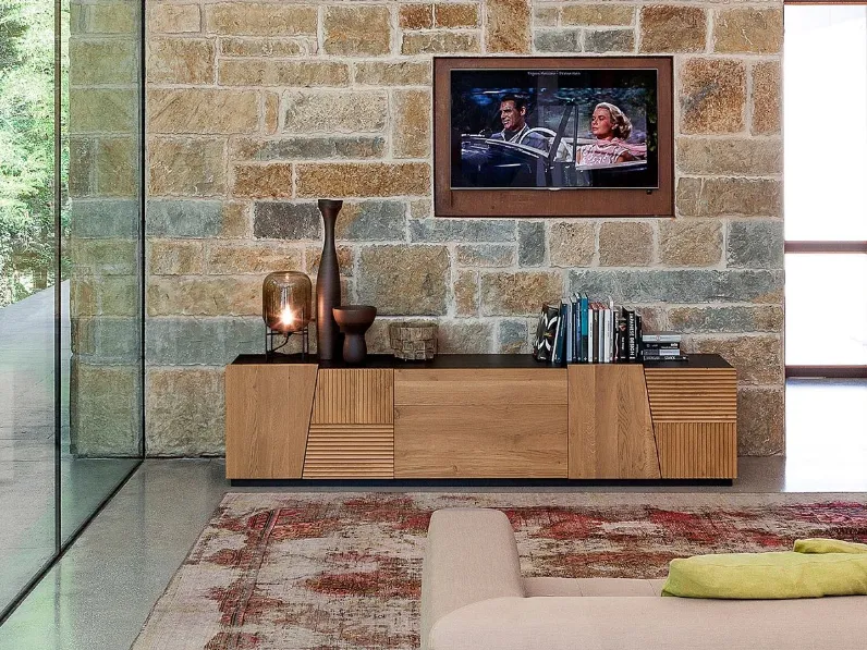 Madia di Devina nais in legno Zero.16 porta tv a prezzo Outlet