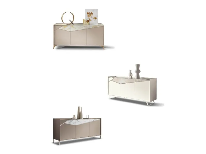 Madia di Gierre mobili in laminato opaco Trilogy 1 a prezzo Outlet