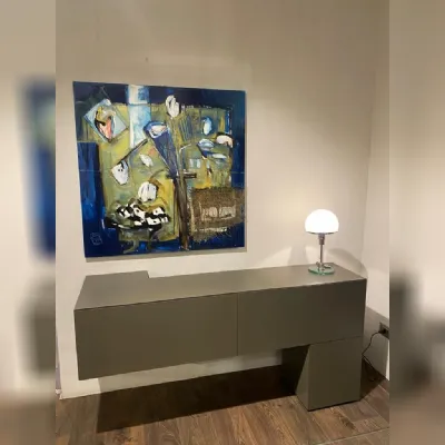 Madia di Minotti italia in laminato opaco Credenza formosa adagiata laccato coffe a prezzo Outlet