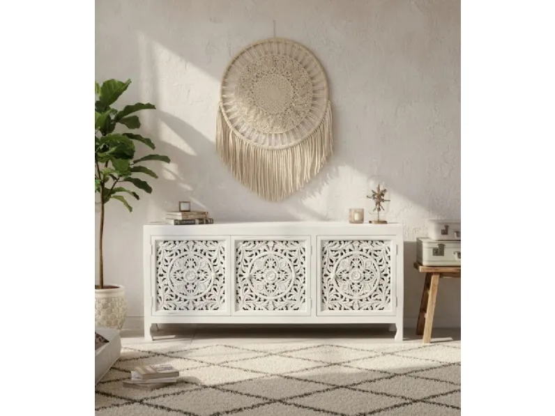 Madia di Outlet etnico in legno Credenza 3a jacob a prezzo scontato
