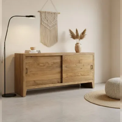 Madia di Outlet etnico in legno Credenza legno acacia 180 a prezzo scontato