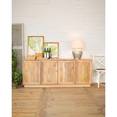 Madia di Outlet etnico in legno Credenza madia natural light in legno in Offerta Outlet