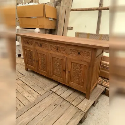 Madia Credenza madia teak riciclato 200  di Outlet etnico in stile design scontata -27%