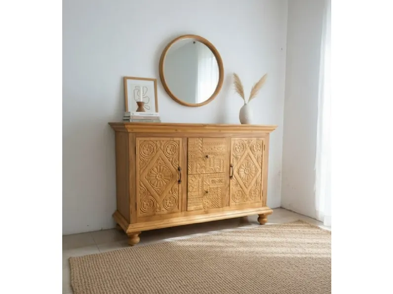 Madia modello Credenza teak 2a-2css di Outlet etnico a PREZZI OUTLET
