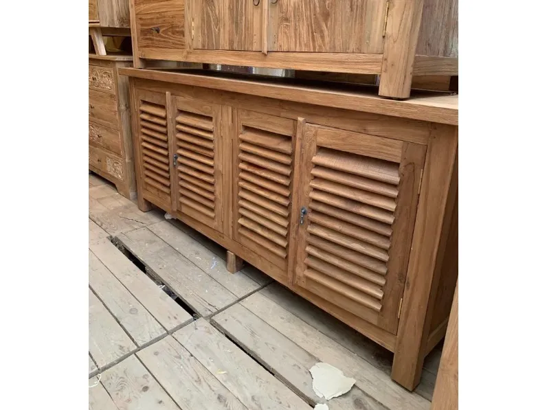 Madia modello Credenza teak riciclato 4a 180 cm di Outlet etnico a PREZZI OUTLET