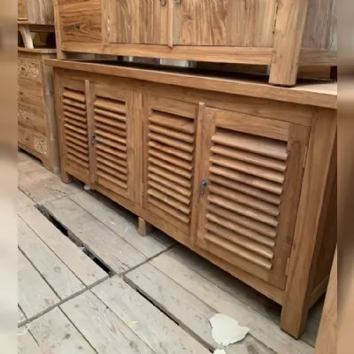 Madia in stile design Credenza teak riciclato 4a 180 cm di Outlet etnico a prezzo Outlet