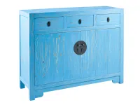 Madia di Outlet etnico in legno Madia credenza cina colorata con medaglione   a prezzo Outlet