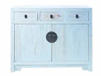 Madia di Outlet etnico in legno Madia credenza cina colorata con medaglione   a prezzo Outlet