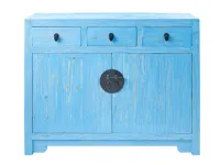 Madia di Outlet etnico in legno Madia credenza cina colorata con medaglione   a prezzo Outlet