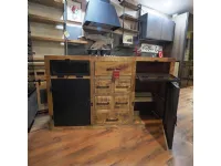 Madia di Outlet etnico in legno Madia industrial  jacpa con casetti legno e ante metallo   a prezzo Outlet