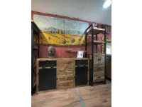 Madia di Outlet etnico in legno Madia industrial  jacpa con casetti legno e ante metallo   a prezzo Outlet