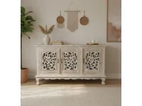 Madia di Outlet etnico in legno Mobile credenza teak ric decapato 3a in Offerta Outlet