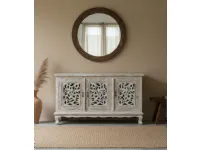 Madia di Outlet etnico in legno Mobile credenza teak ric decapato 3a in Offerta Outlet
