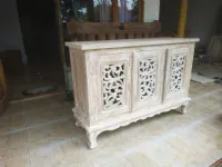 Madia di Outlet etnico in legno Mobile credenza teak ric decapato 3a in Offerta Outlet