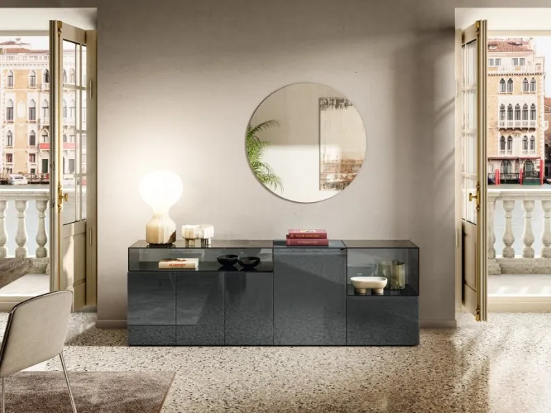 Madia in stile design 36e8 glass 1338 di Lago in Offerta Outlet 
