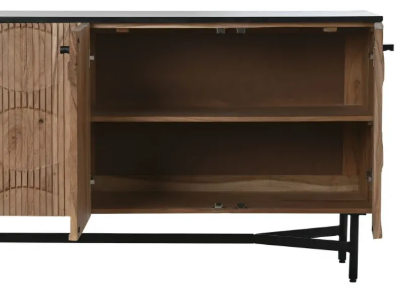 Mobile soggiorno modello Credenza acacia marmo 175 di Outlet etnico a prezzo scontato