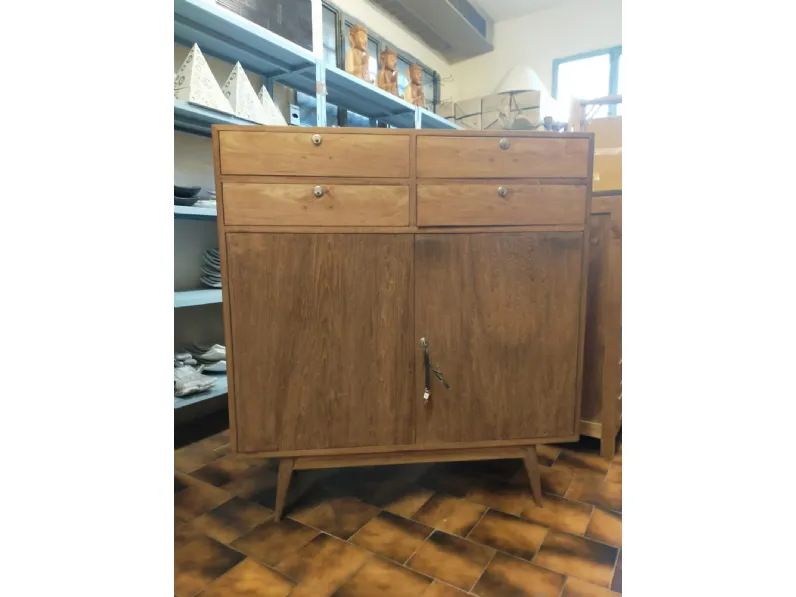 Madia di Outlet etnico in legno Credenza alta vintage teak  a prezzo Outlet