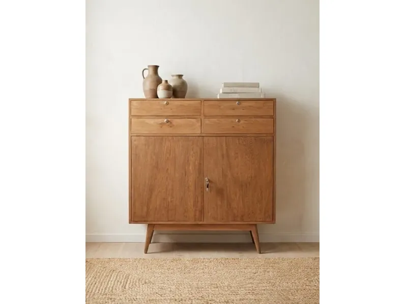 Madia modello Credenza alta vintage teak  di Outlet etnico in Offerta Outlet
