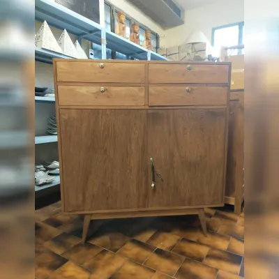 Madia di Outlet etnico in legno Credenza alta vintage teak  a prezzo Outlet