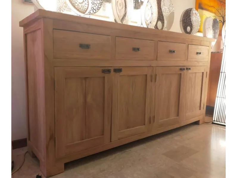 Madia modello Credenza artigianale teak 200 di Outlet etnico a prezzo Outlet