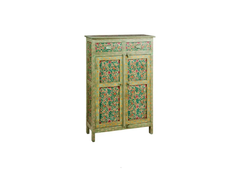 Madia modello Credenza frida alta verde di Outlet etnico a PREZZI OUTLET