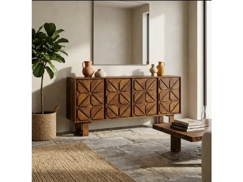 Madia in stile design Credenza geometric 4a di Outlet etnico a prezzo Outlet