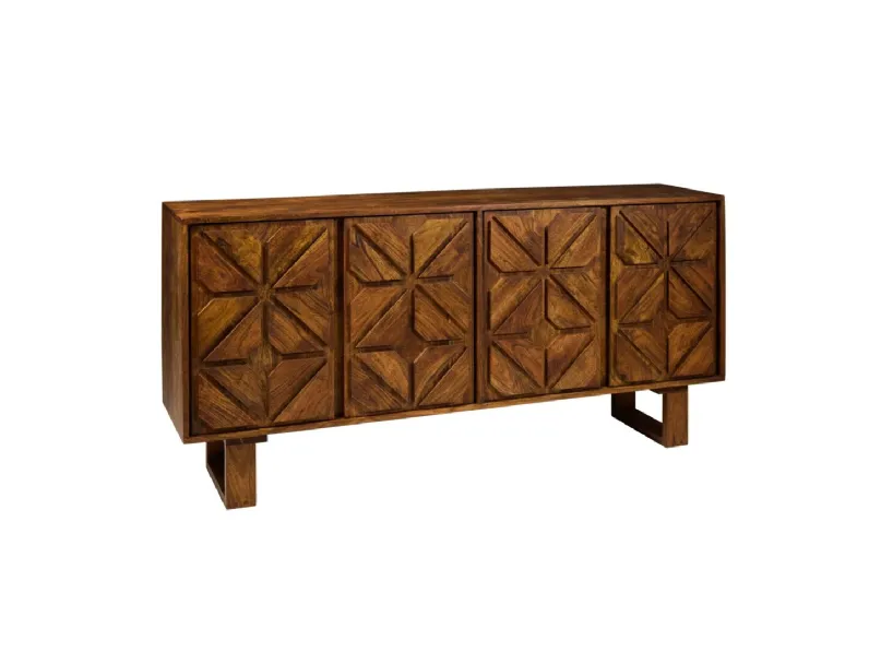 Madia di Outlet etnico in legno Credenza geometric 4a a prezzo scontato