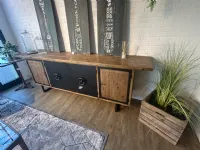Mobile soggiorno modello Credenza metallo e legno  di Dialma brown a prezzo Outlet