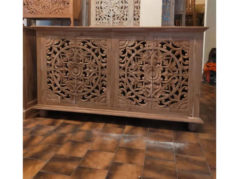 Madia modello Credenza oriente teak 160 di Outlet etnico a prezzo scontato