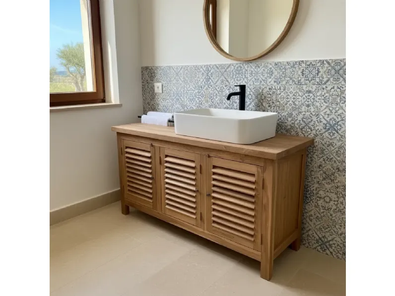 Madia in stile design Credenza teak riciclato 3a 150 cm di Outlet etnico a prezzo Outlet