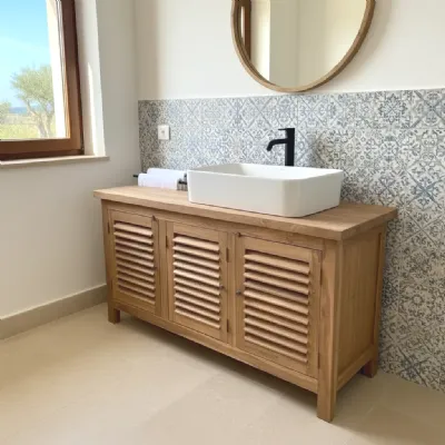 Madia in stile design Credenza teak riciclato 3a 150 cm di Outlet etnico a prezzo Outlet