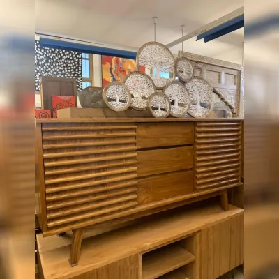 Madia in stile design Madia credenza teak 150 di Outlet etnico a prezzo scontato