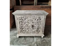 Madia di Outlet etnico in legno Mobile credenza oriente teak sbiancato 100 a prezzo scontato