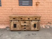 Madia in stile moderno Credenza industrial  jupiter ante scorrevoli e cassetti   in  offerta   di Outlet etnico a prezzo scontato