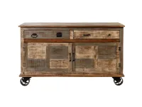 Madia in stile moderno Madia credenza industriale con ruote   di Outlet etnico a prezzo Outlet