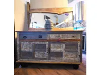 Madia in stile moderno Madia credenza industriale con ruote   di Outlet etnico a prezzo Outlet