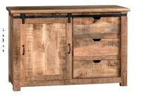 Madia in stile moderno Mobile credenza legno anta scorrevole barton in offerta   di Outlet etnico a prezzo scontato