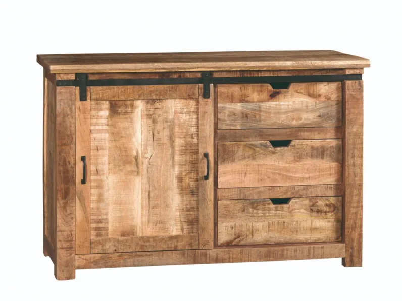 Madia in stile moderno Mobile credenza legno anta scorrevole barton in offerta   di Outlet etnico a prezzo scontato