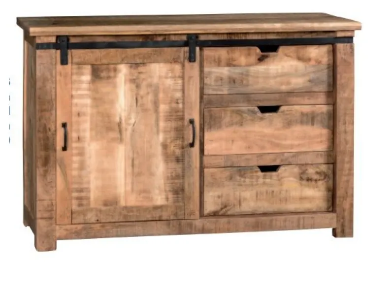 Madia in stile moderno Mobile credenza legno anta scorrevole barton in offerta   di Outlet etnico a prezzo scontato