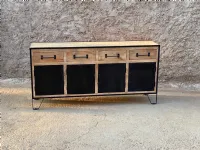 Madia M,adia credenza industrial legno e ferro  4 ante 4 cassetti di Outlet etnico con forte sconto