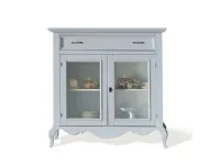 Madia Madia a 2 ante-vetro shabby laccata colore latte in promo-sconto del 50% di Artigianale a prezzi outlet