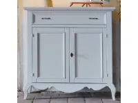 Madia Madia a 2 ante-vetro shabby laccata colore latte in promo-sconto del 50% di Artigianale a prezzi outlet