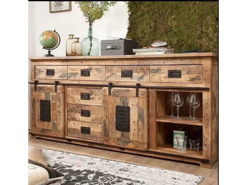 Madia Madiam credenza newport jupiter maxi ante scorrevole e cassetti  in stile moderno di Outlet etnico in Offerta Outlet