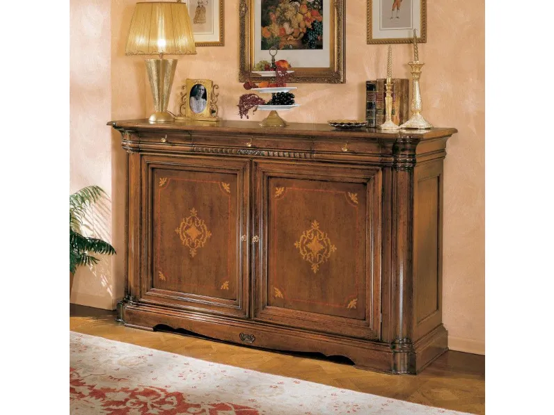 Madia Mobile-credenza mod. kamelia con intarsio,in promo-sconto del 50% di Artigiani veneti in stile classico scontata