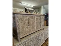 Madia di Outlet etnico in legno Credenza etnica teak 4a decapata a prezzo Outlet
