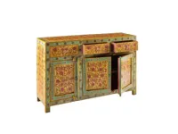 Mobile soggiorno modello Credenza frida giallo 3a-3css di Outlet etnico a prezzo Outlet